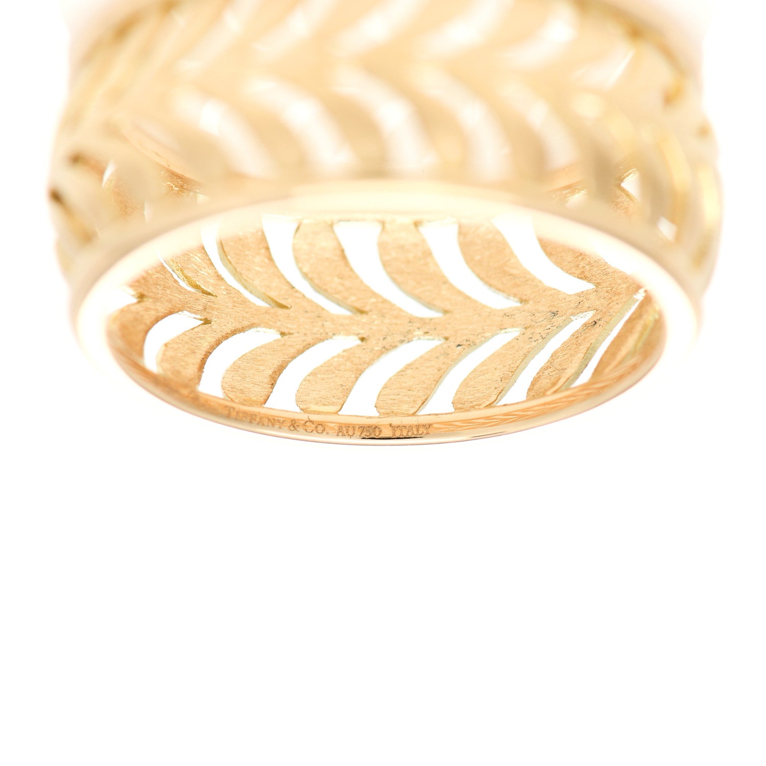 Tiffany 18K Yellow Gold Paloma Picasso Villa Palm Ring 54 7 6 of 7