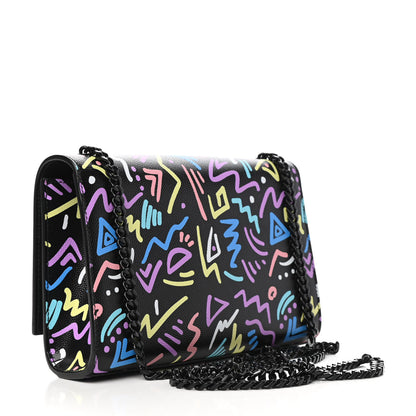 Saint Laurent Grain De Poudre Small Monogram Graphic Print Kate Satchel Black 2 of 4