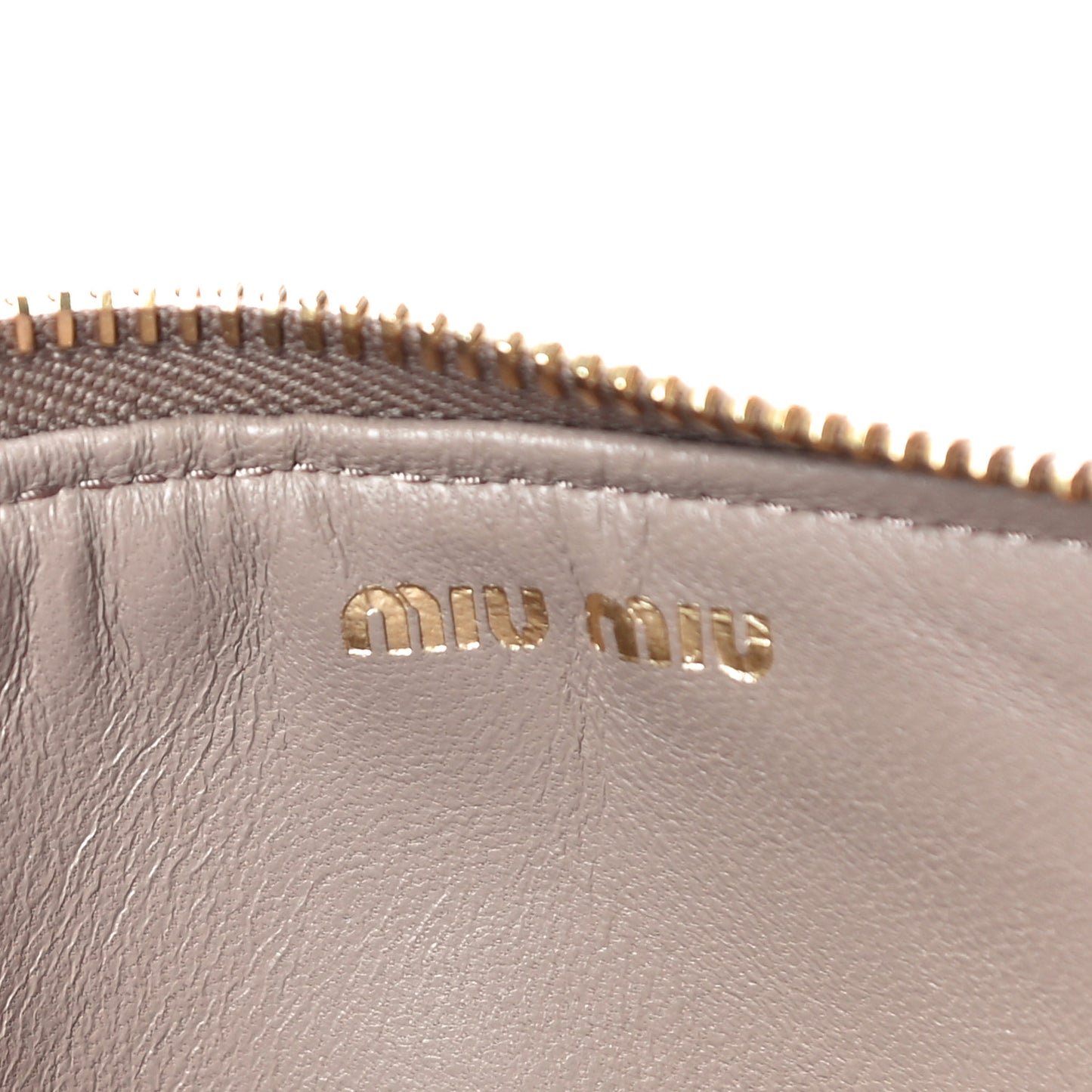 Nappa Matelasse Quilted Zip Card Case Cammeo