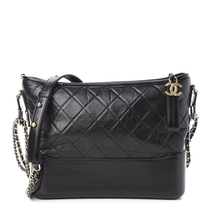 Chanel Aged Calfskin Quilted Medium Gabrielle Hobo Black 1 of 10