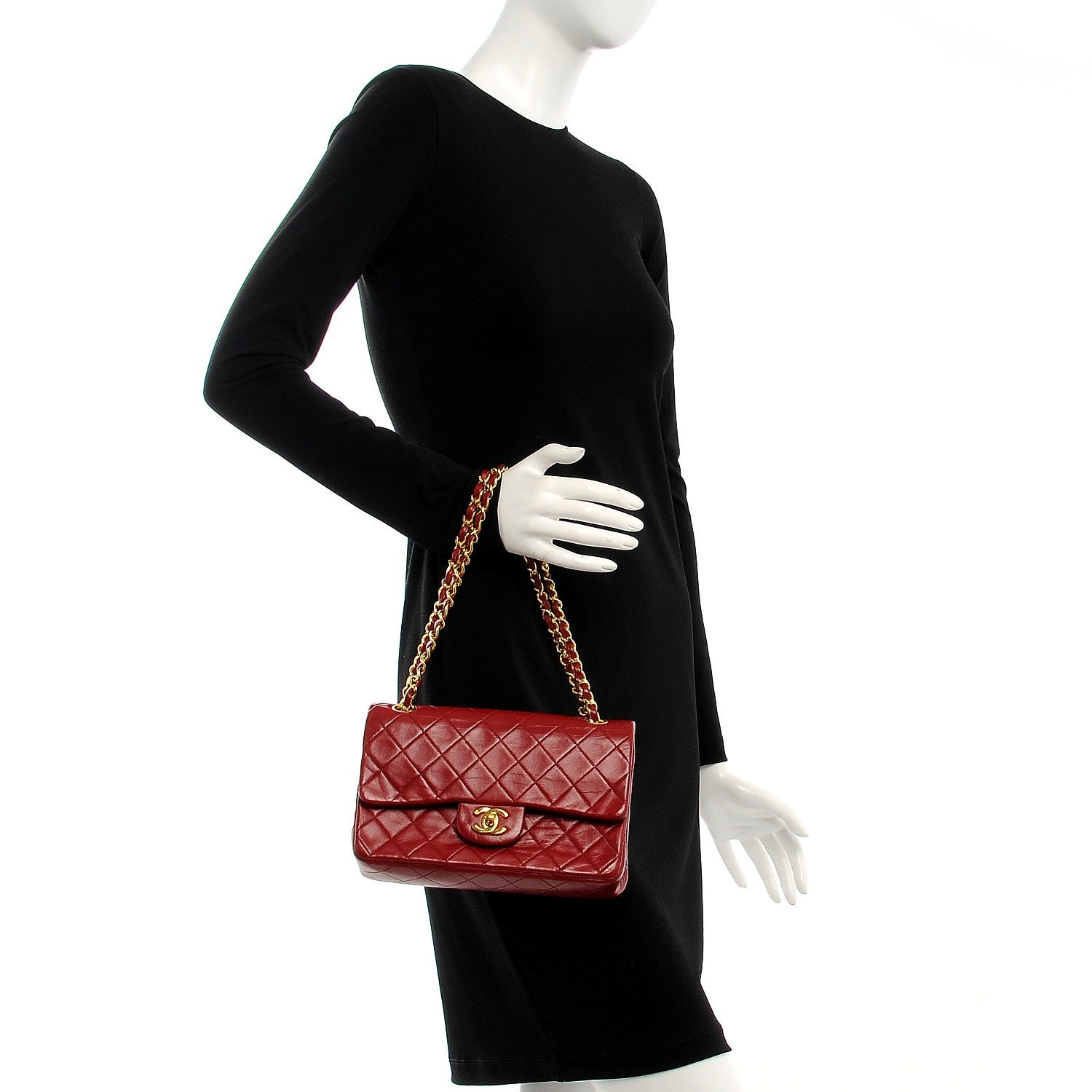 Chanel Lambskin Quilted Small Double Flap Red 2 of 7