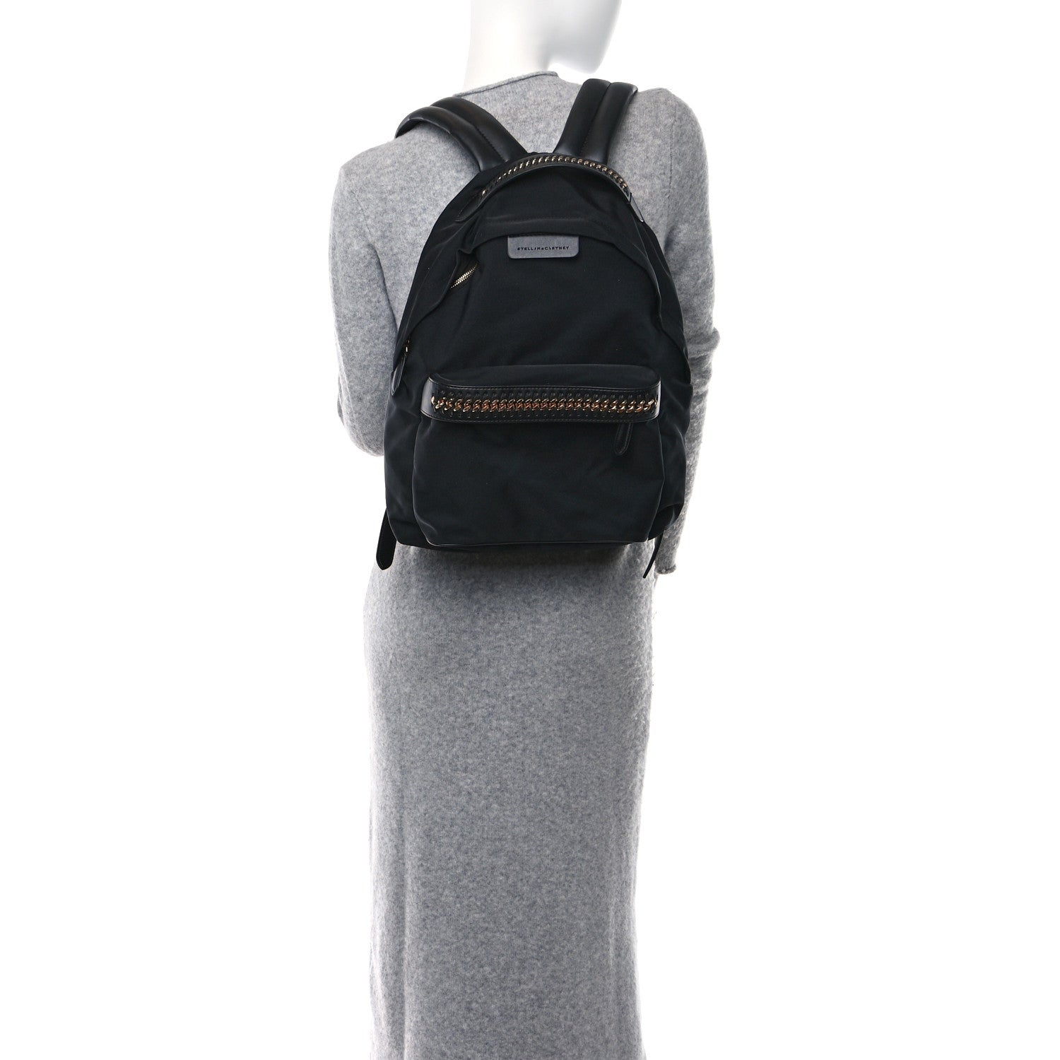 Stella McCartney Nylon Eco Alter Nappa Mini Falabella GO Backpack Black 3 of 9