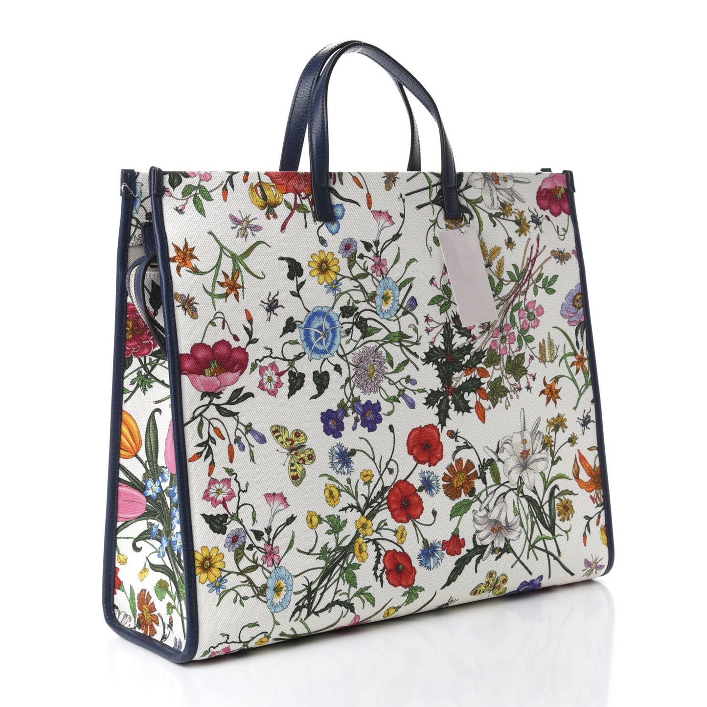 Canvas Large Flora Tote Navy Multicolor