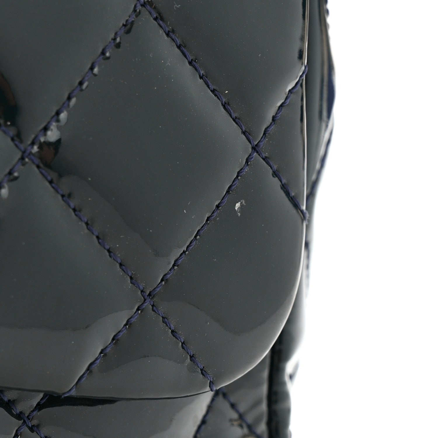 Chanel Patent Quilted Maxi Single Flap Blue 11 of 11