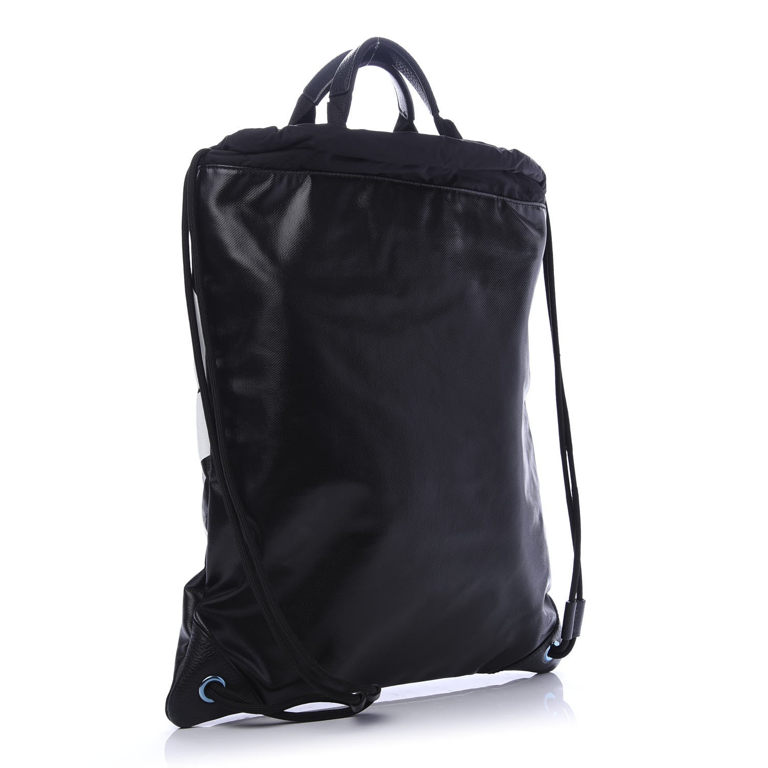 Dolce & Gabbana Coated Canvas Logo Drawstring Backpack Black White 2 of 8