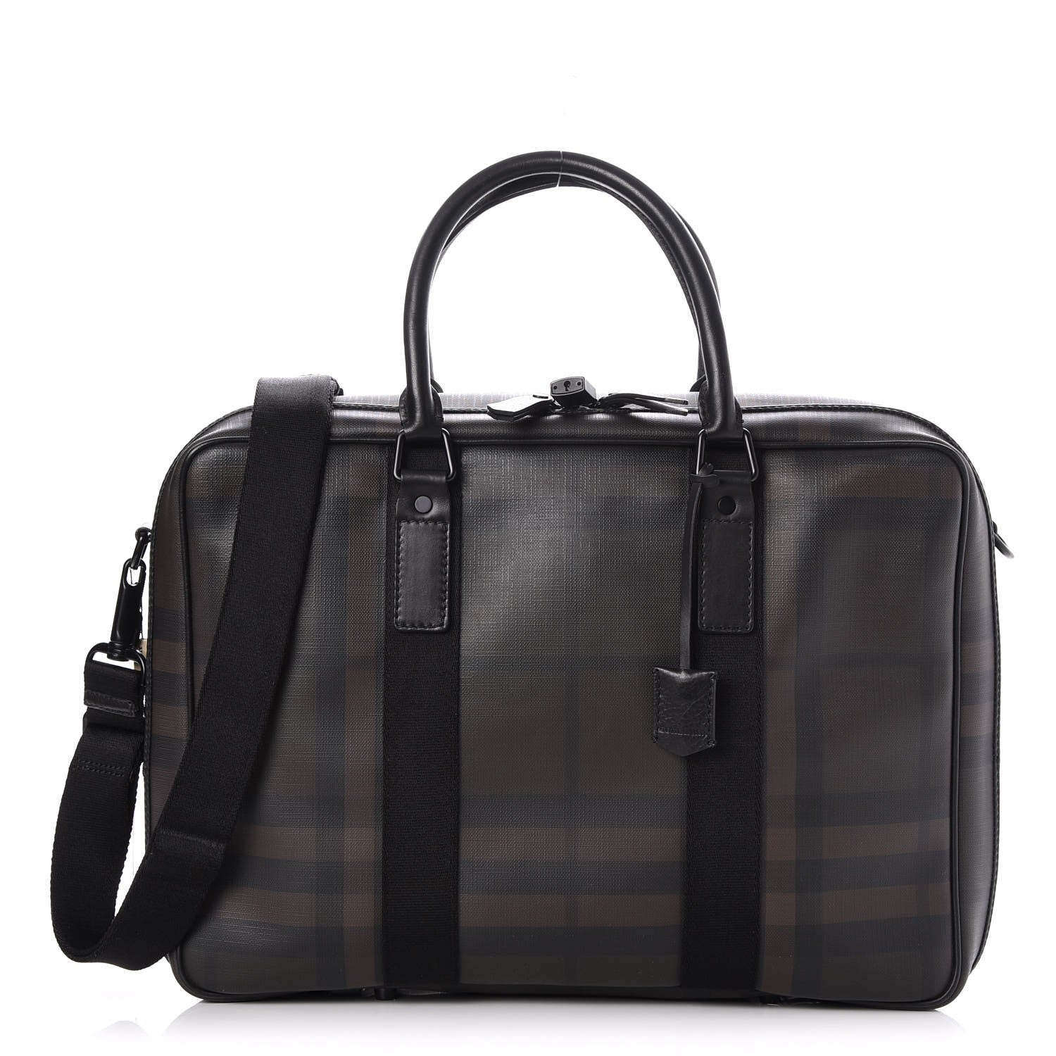 Burberry Smoked Check Carry On Travel Bag Chocolate 1 of 16
