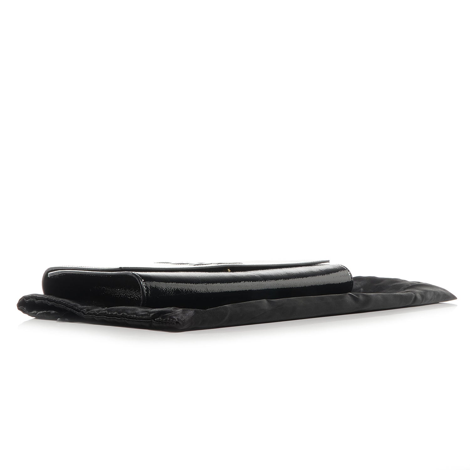 Saint Laurent Textured Patent Monogram Large Belle De Jour Clutch Black 4 of 7