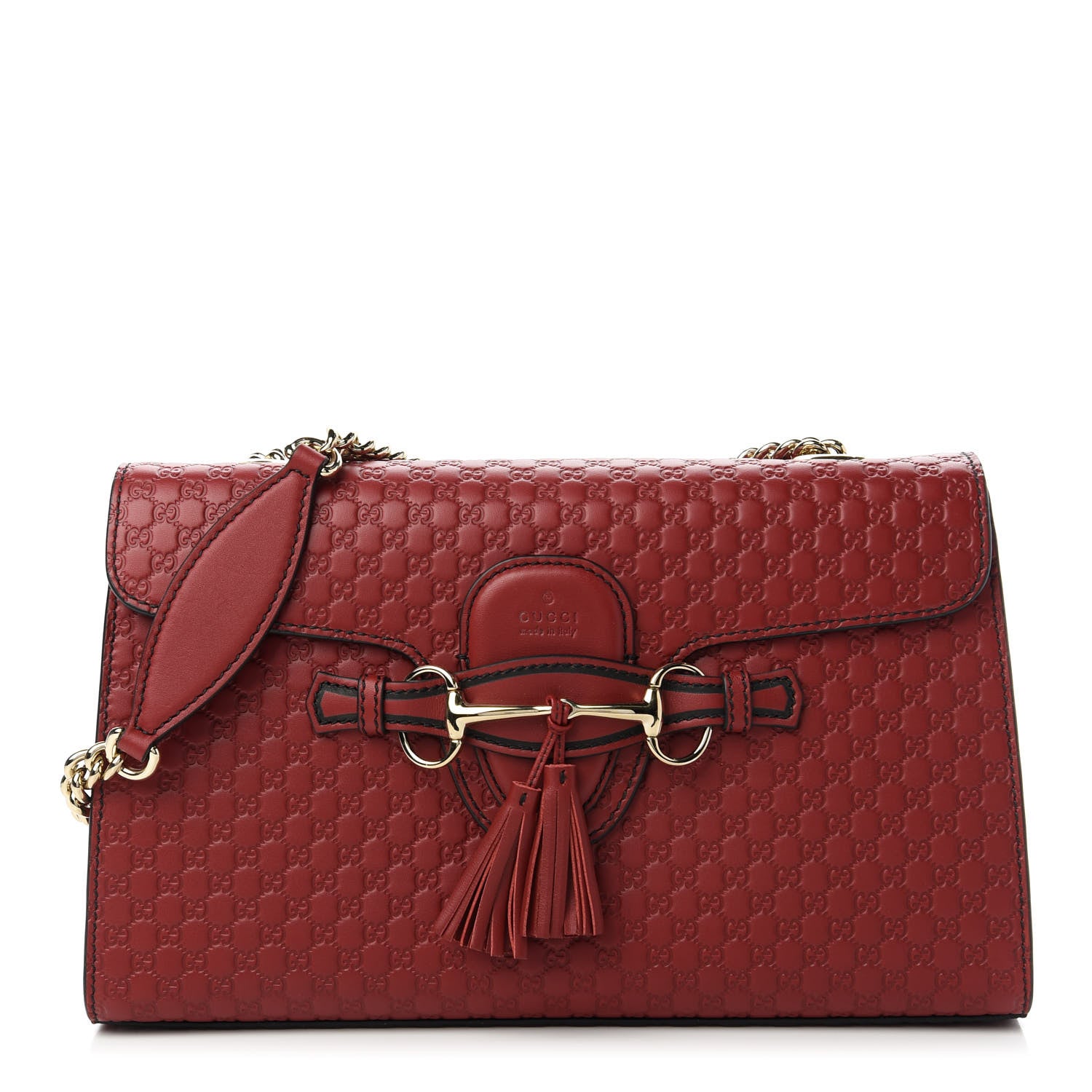 Gucci Microguccissima Medium Emily Chain Shoulder Bag Red 1 of 10