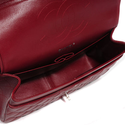 Chanel Caviar Quilted Jumbo Double Flap Dark Red 5 of 8