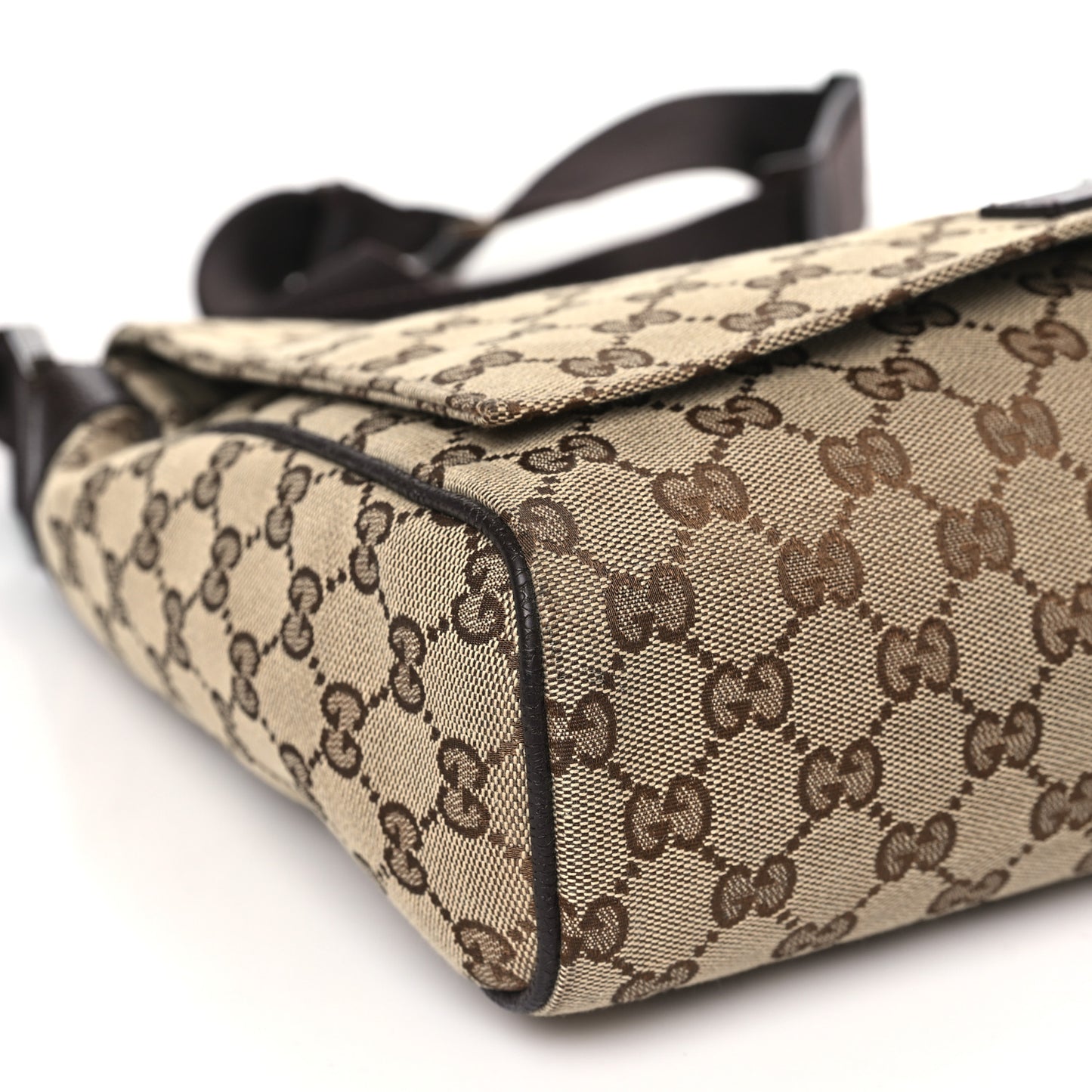 Monogram Small Flap Messenger Bag Beige Dark Brown