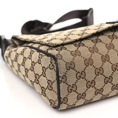 Gucci Monogram Small Flap Messenger Bag Beige Dark Brown 9 of 10