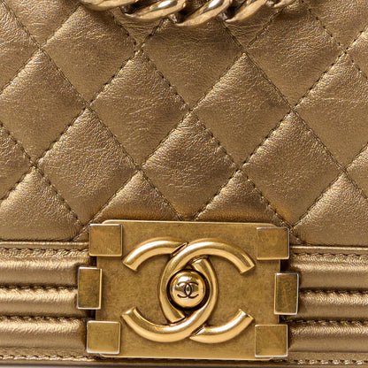 Chanel Metallic Calfskin Quilted Small Boy Flap Gold 8 of 10