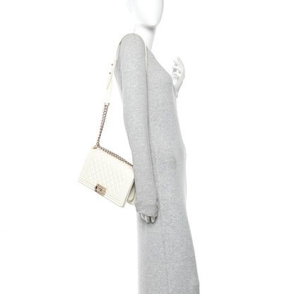 Chanel Caviar Quilted Medium Boy Flap White 2 of 10