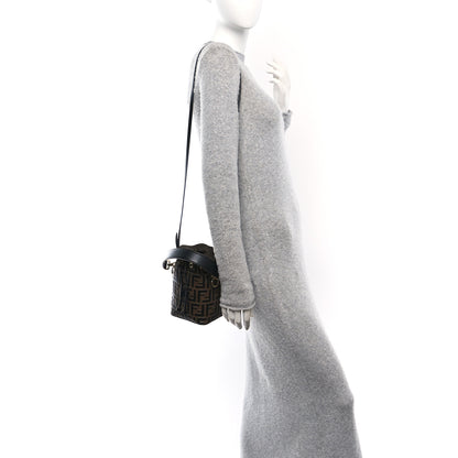 Fendi Vitello Liberty F is Fendi Bi-Color FF 1974 Embossed Mini Mon Tresor Bucket Bag Maya Black 2 of 10