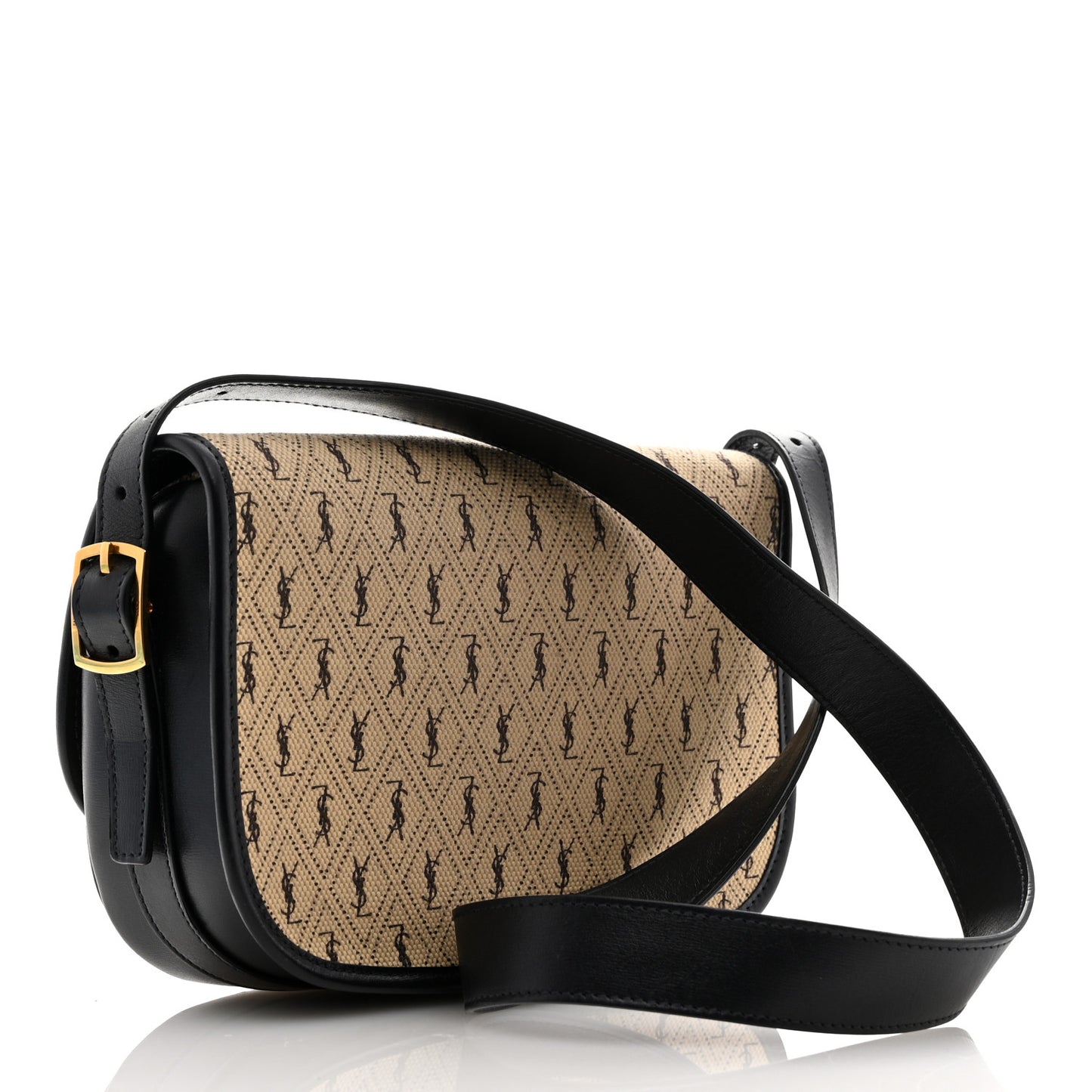 Canvas Monogram All Over Satchel Bag Beige