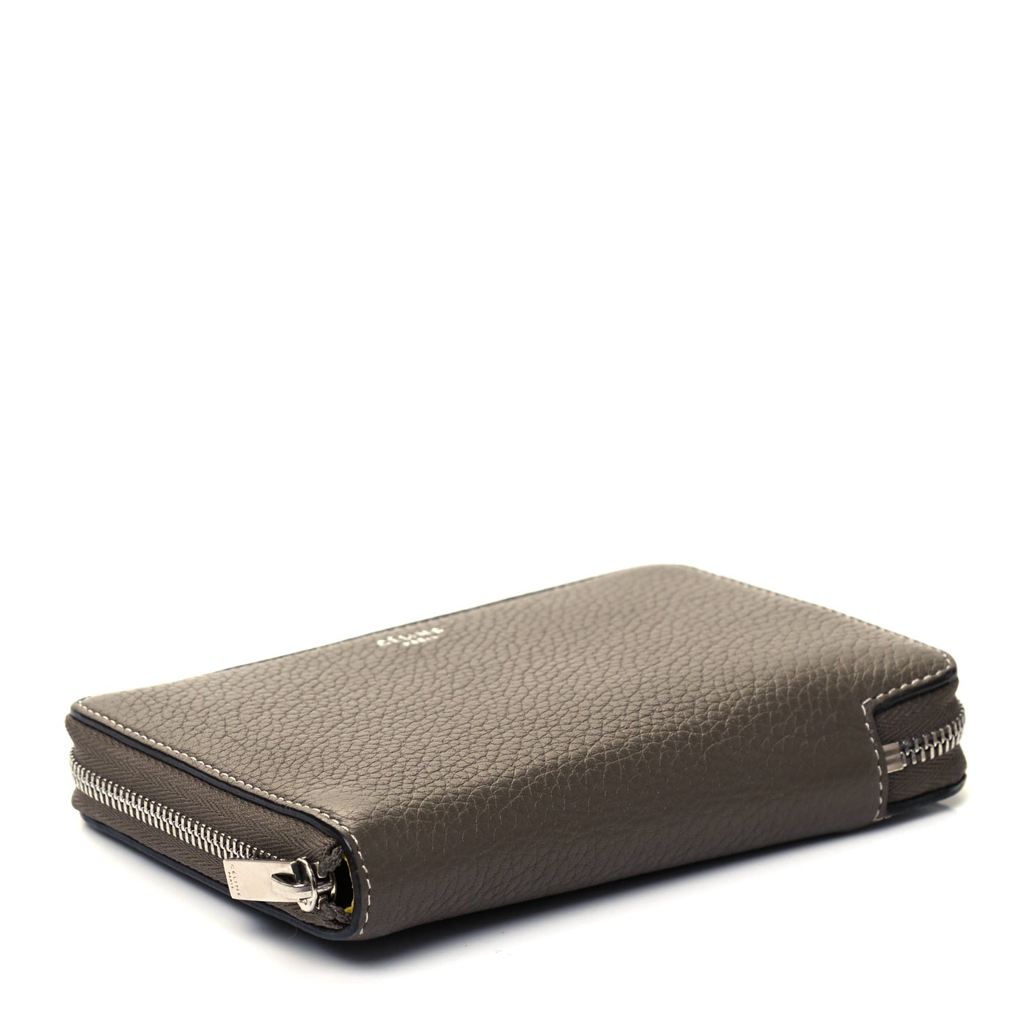 Drummed Calfskin Zip Around Multifunction Wallet Souris