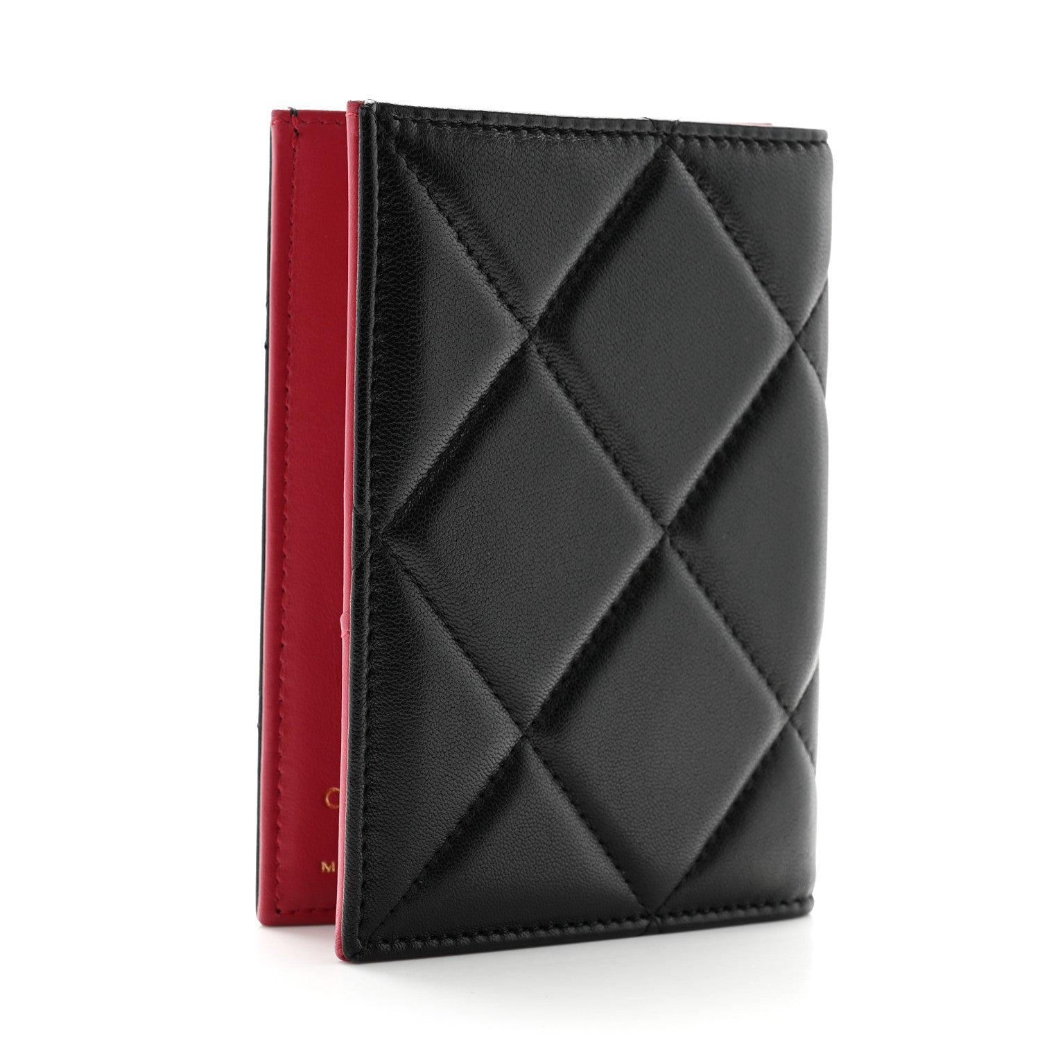 Chanel Lambskin Quilted Chanel 19 Passport Holder Black 3 of 7