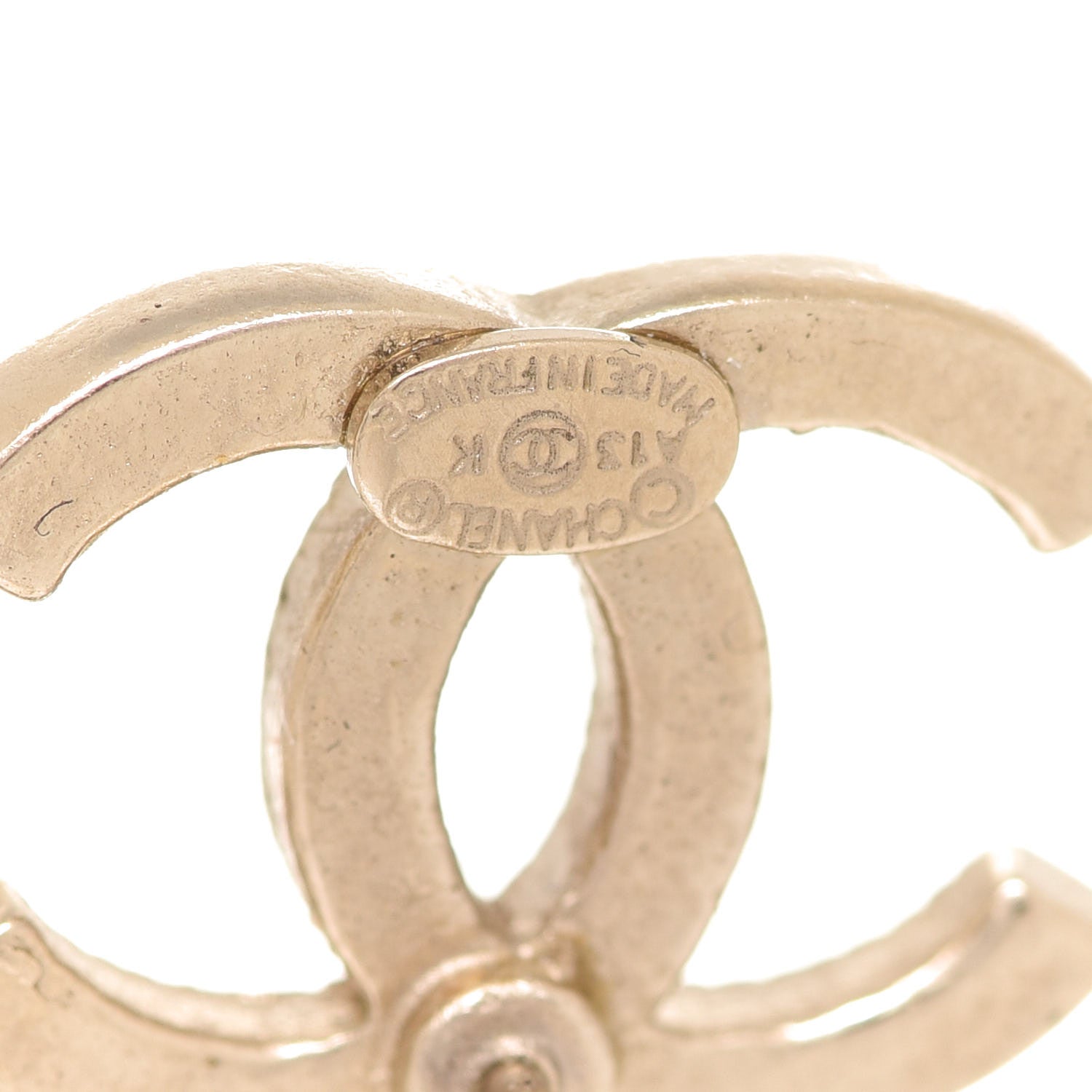 Chanel Crystal CC Earrings Gold 4 of 5
