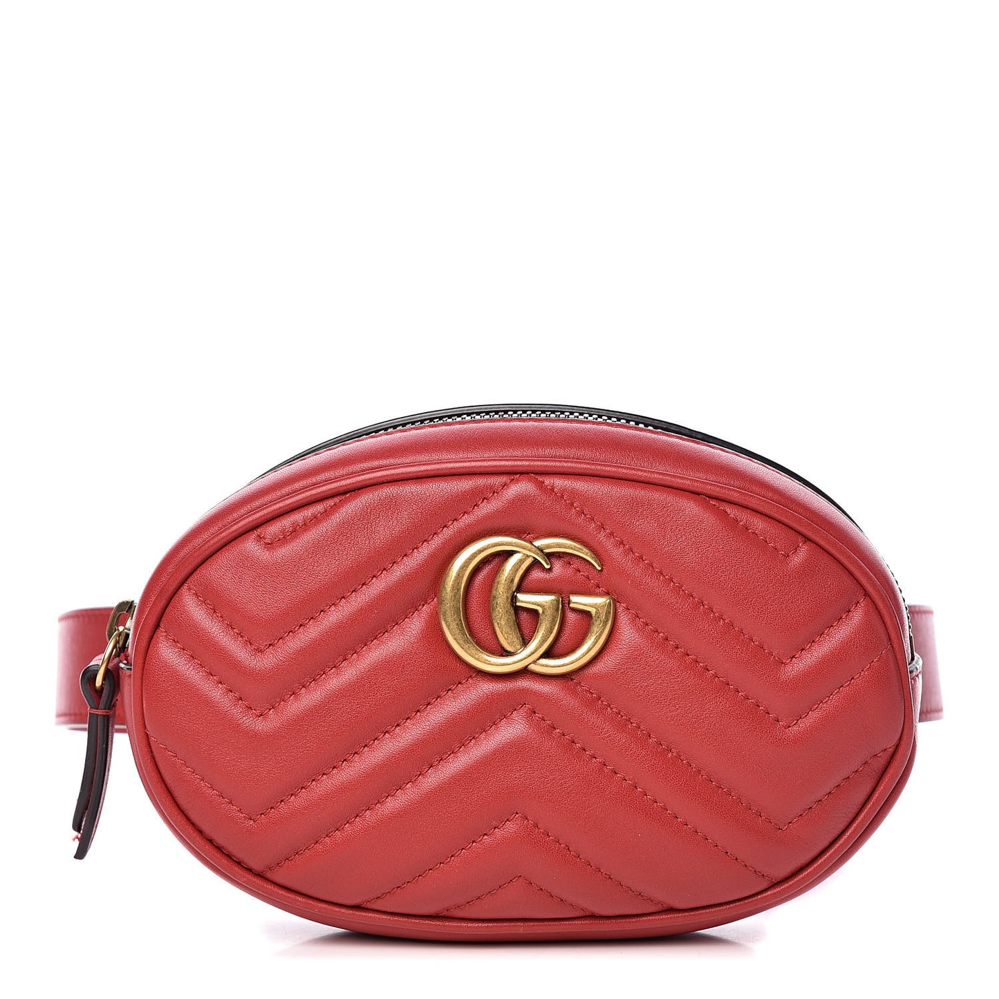 Calfskin Matelasse GG Marmont Belt Bag 75 30 Hibiscus Red