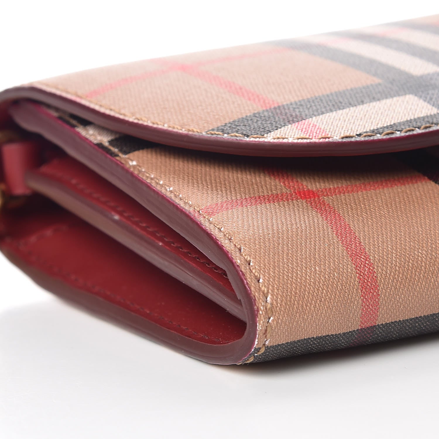 Burberry Vintage Check Henley Wallet On Chain Crimson 14 of 15
