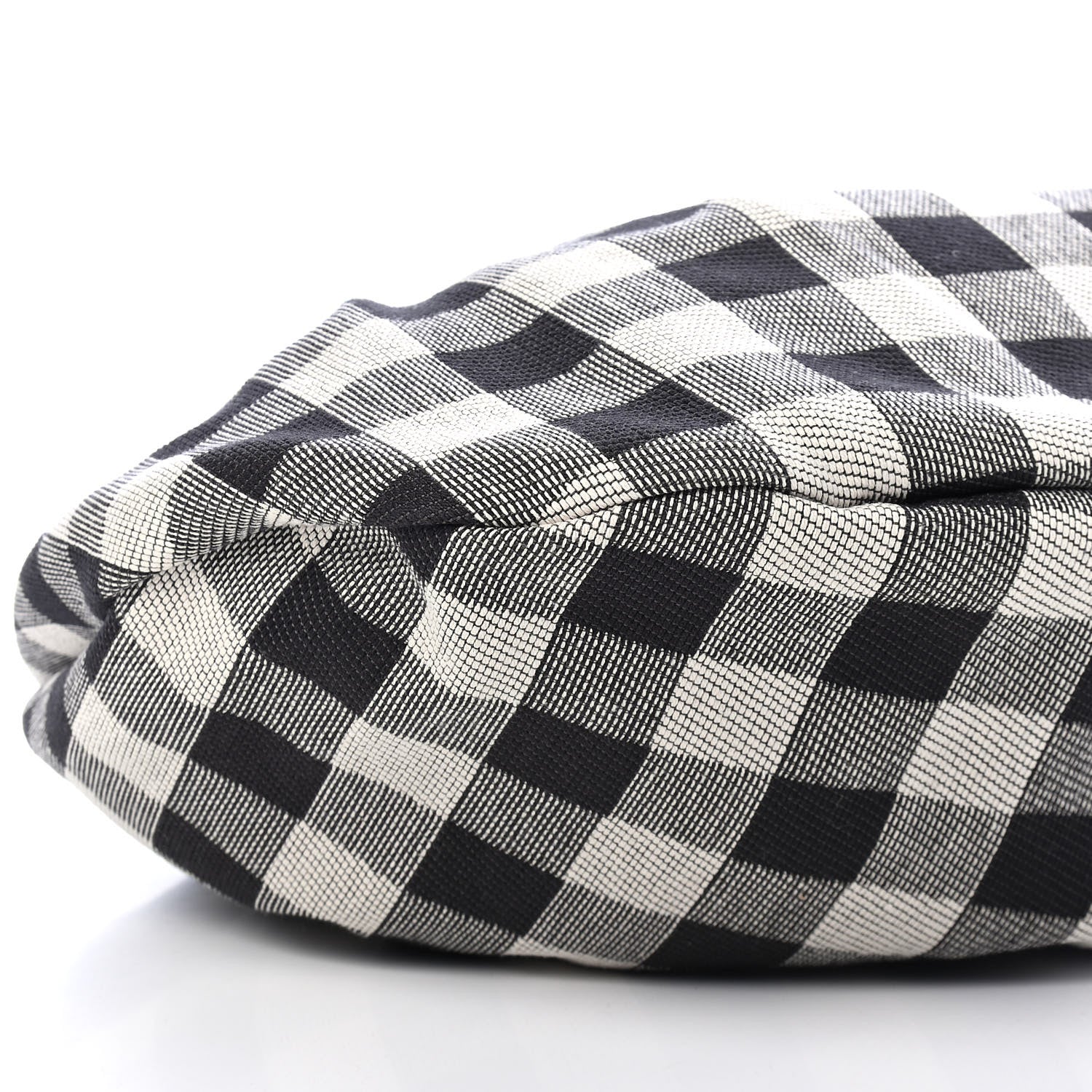Mansur Gavriel Canvas Check Top Handle Bag Black White 7 of 11