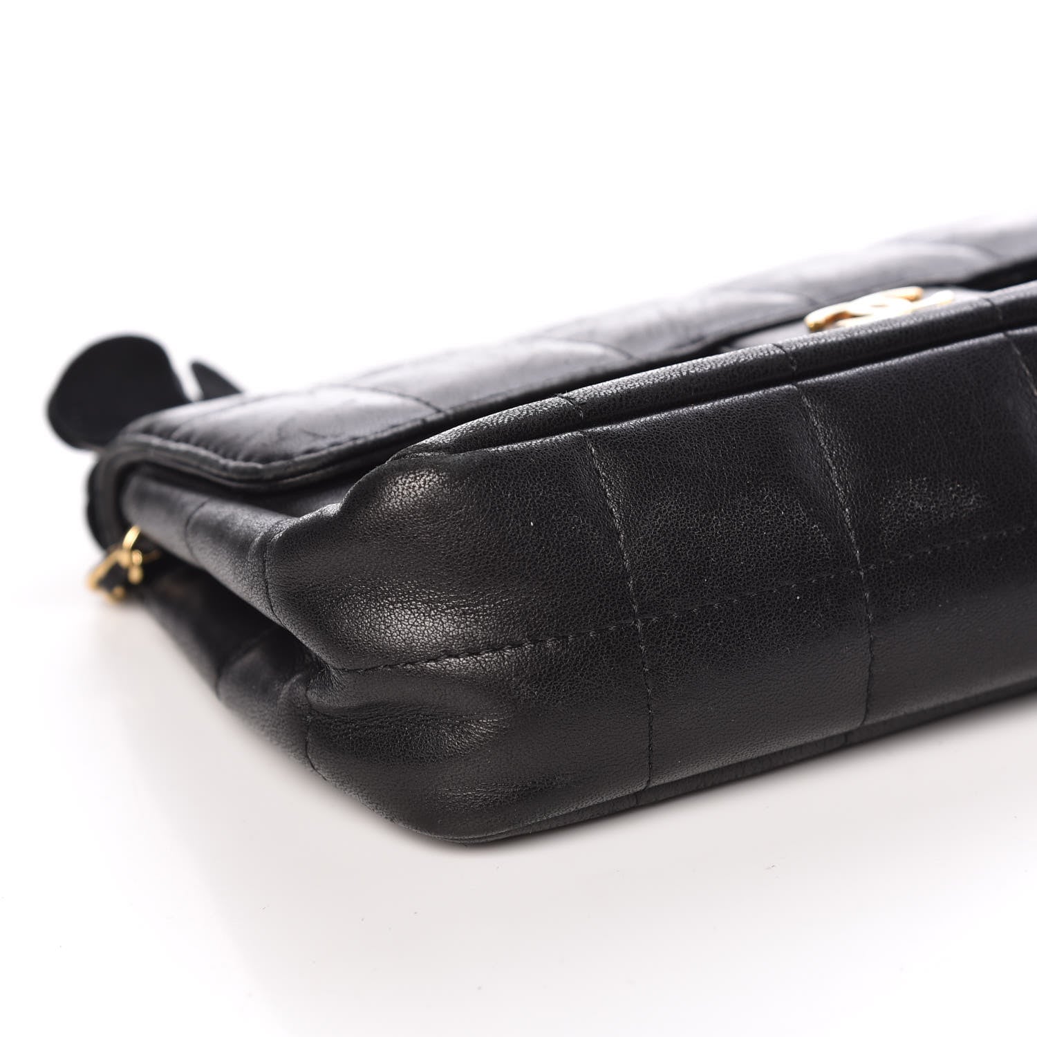Chanel Lambskin Quilted Mini Chocolate Bar Camellia Flap Black 6 of 12