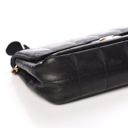 Chanel Lambskin Quilted Mini Chocolate Bar Camellia Flap Black 6 of 12