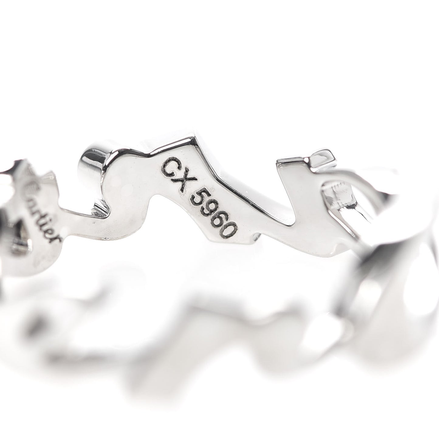 18K White Gold Signature Ring 51 5.75