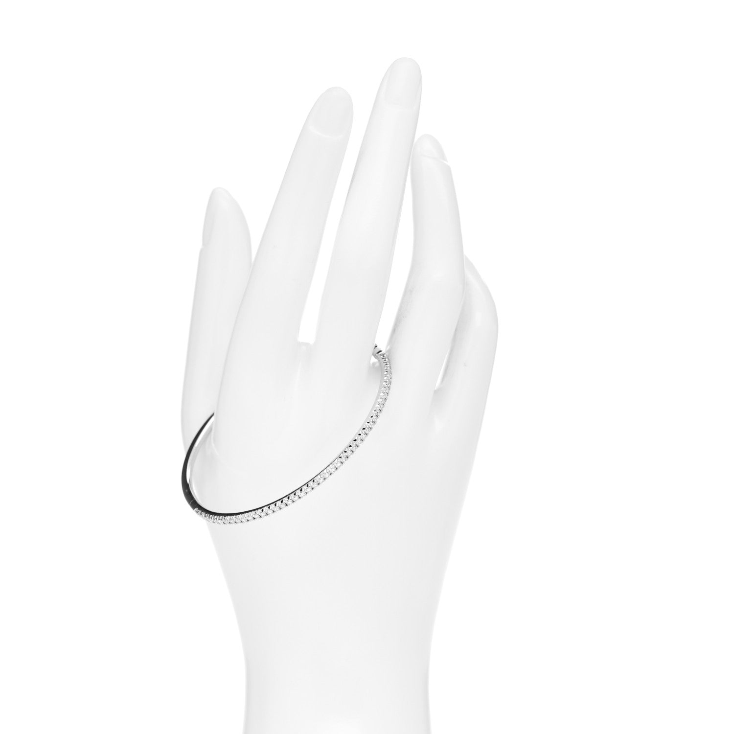 Tiffany 18K White Gold Diamond Metro Bangle Bracelet 2 of 5