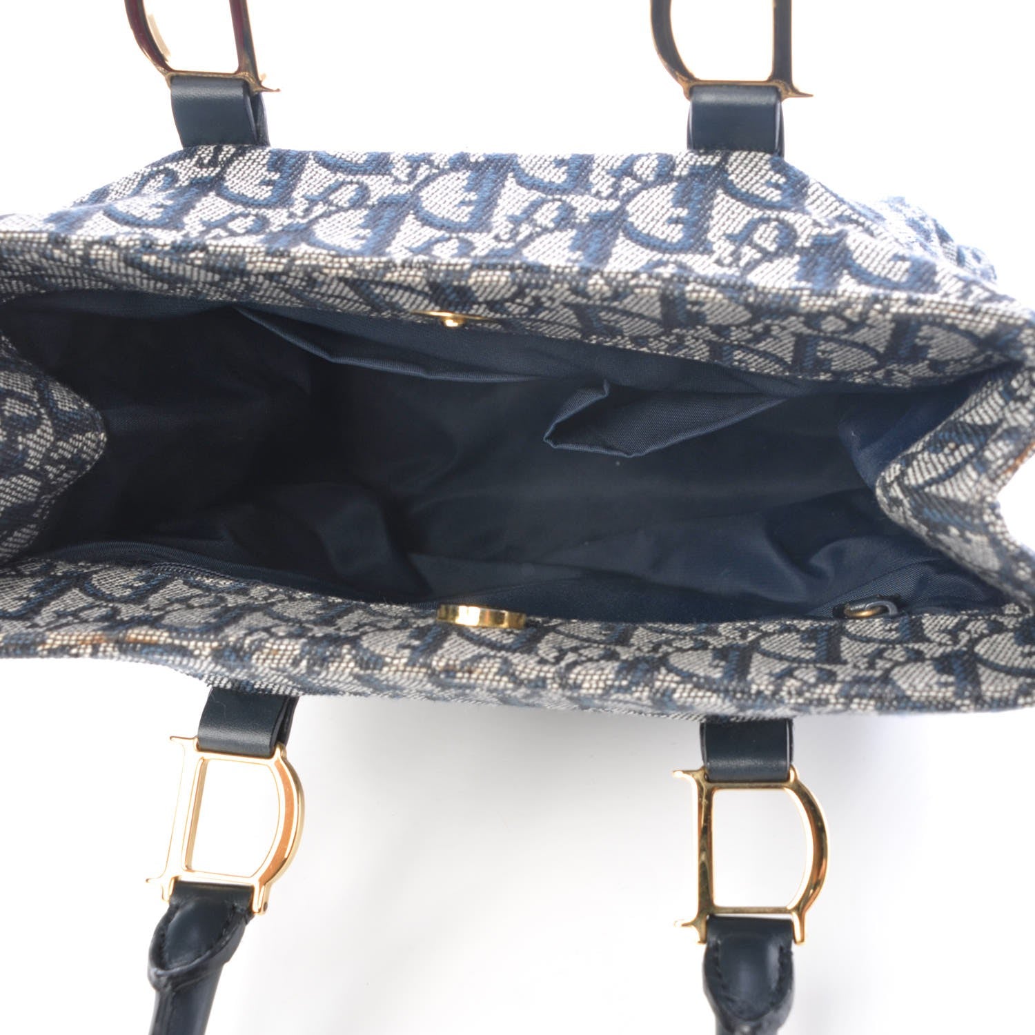 Christian Dior Monogram Tote Navy Blue 5 of 7