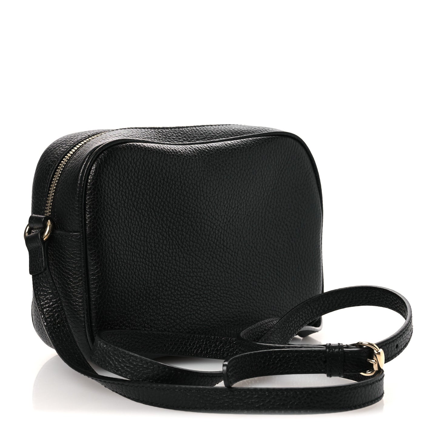 Pebbled Calfskin Small Soho Disco Bag Black