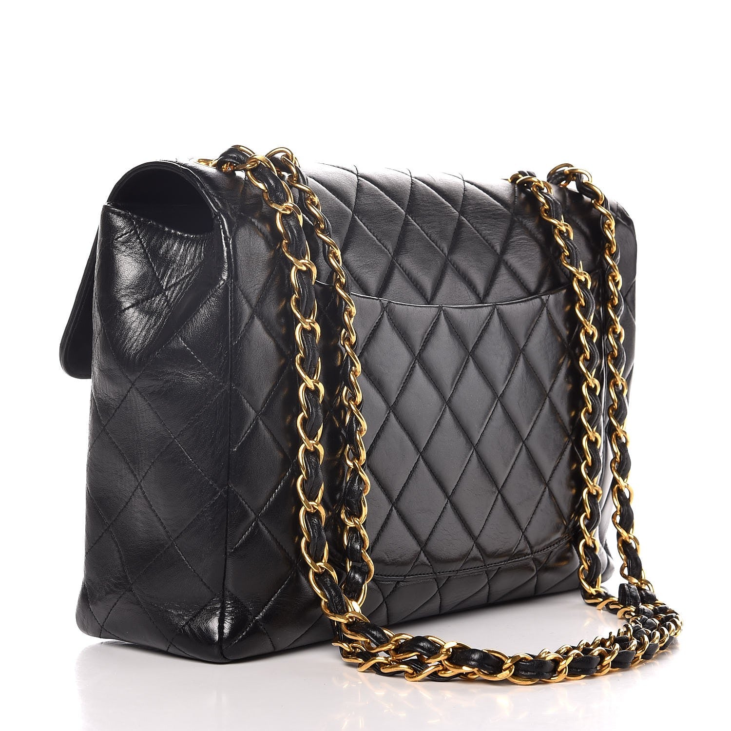 Chanel Lambskin Quilted Jumbo Single Flap Black 4 of 12