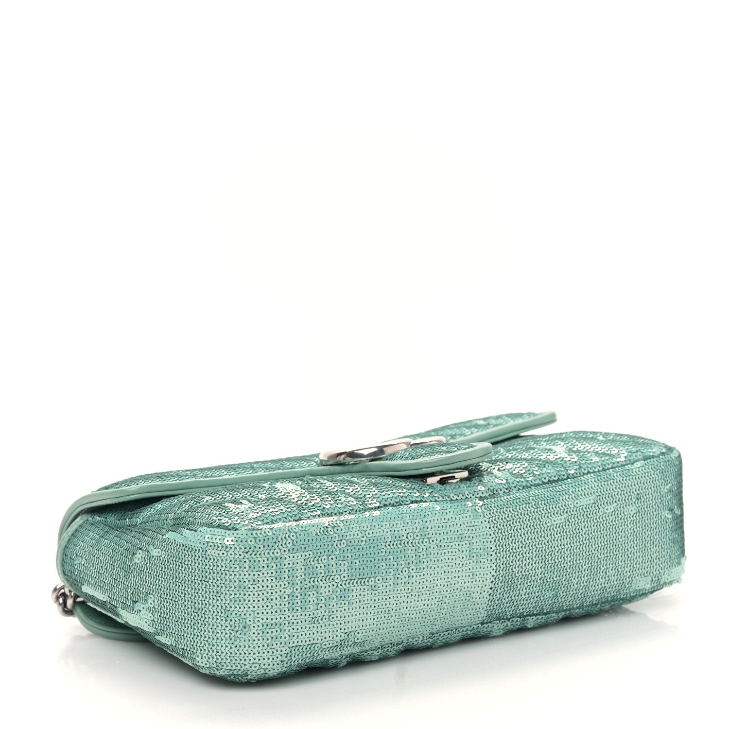 Gucci Sequin Matelasse Small GG Marmont Shoulder Bag Water Green Verde Chiaro Light Water Green 3 of 8