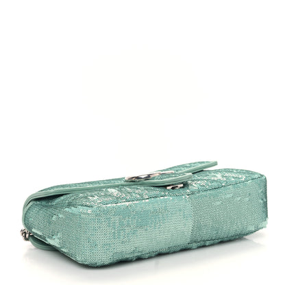 Gucci Sequin Matelasse Small GG Marmont Shoulder Bag Water Green Verde Chiaro Light Water Green 3 of 8