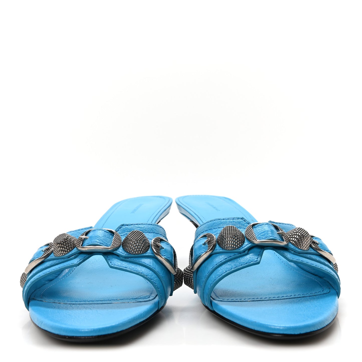 Agneau Arena Cagole 50mm Slide Sandals 36.5 Cyan