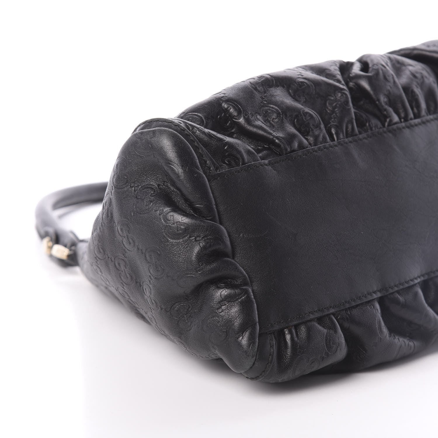 Gucci Guccissima Medium D Gold Ring Hobo Black 8 of 9