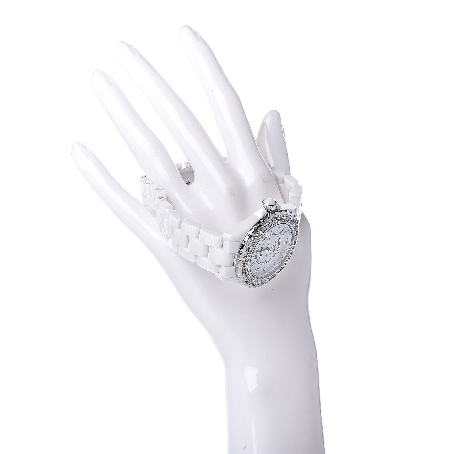 Chanel Stainless Steel Ceramic Diamond Pave Bezel 38mm J12 Automatic Watch White 2 of 7