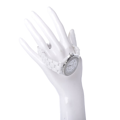 Chanel Stainless Steel Ceramic Diamond Pave Bezel 38mm J12 Automatic Watch White 2 of 7