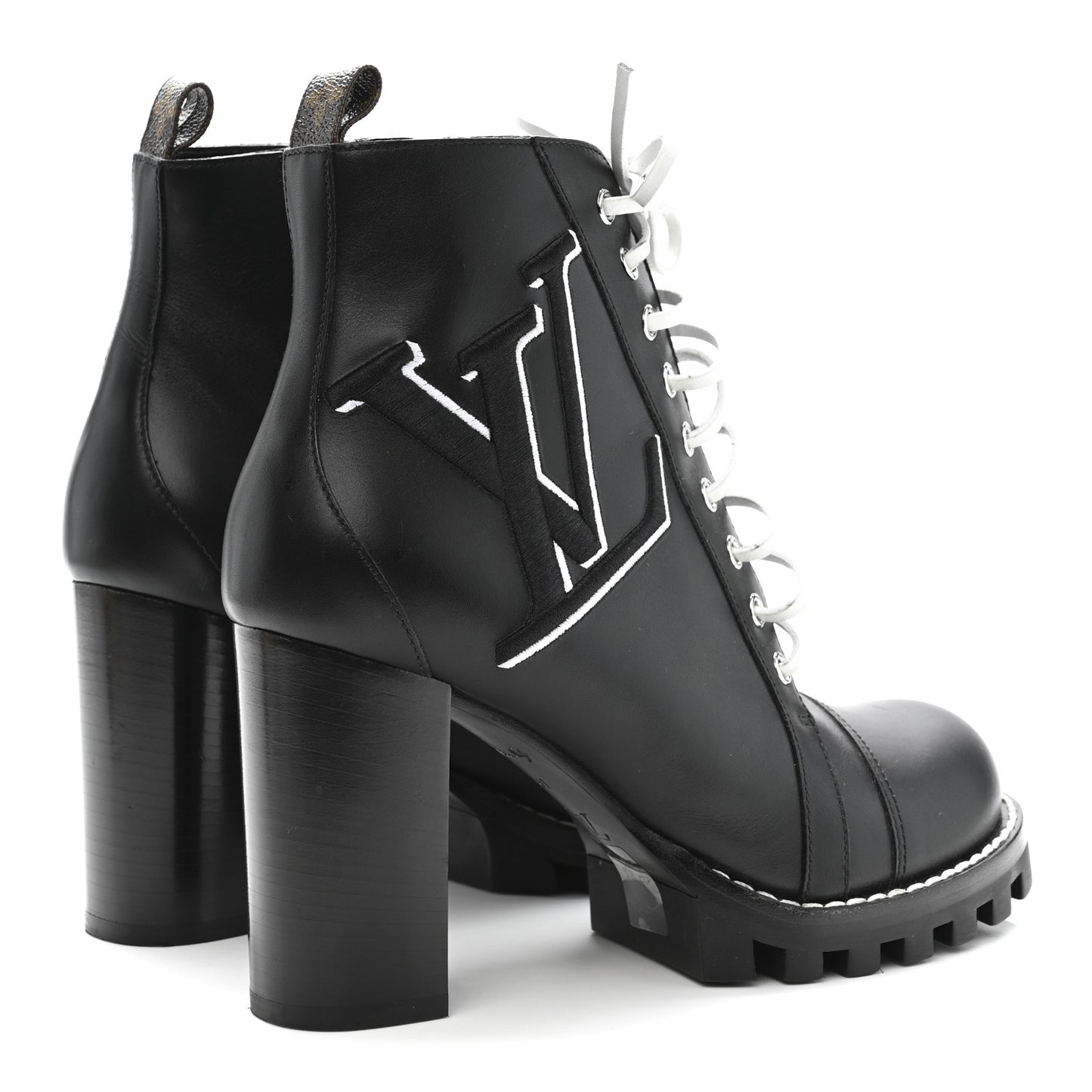 Calfskin Monogram Star Trail Ankle Boots 41 Black