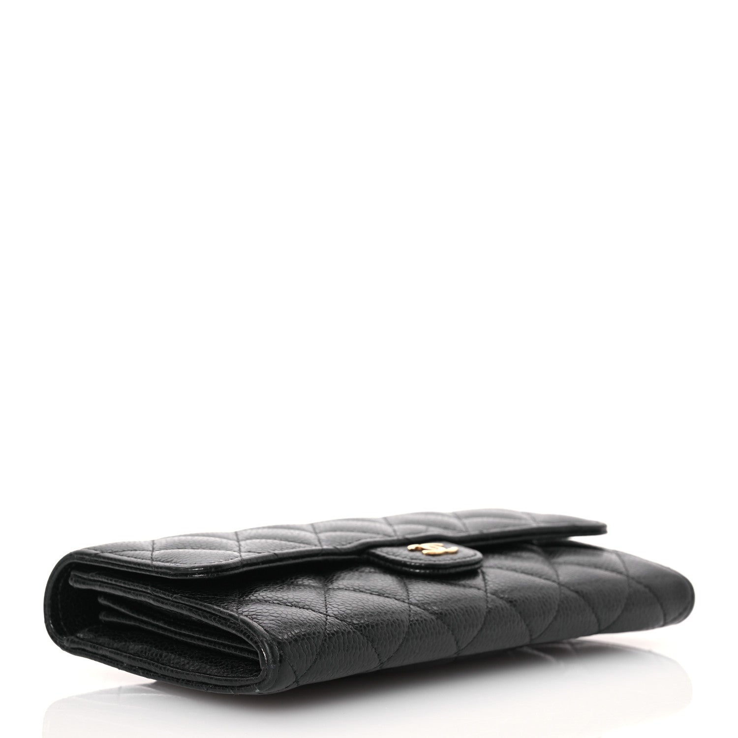 Chanel Caviar Quilted Large Gusset Flap Wallet Black 4 of 15