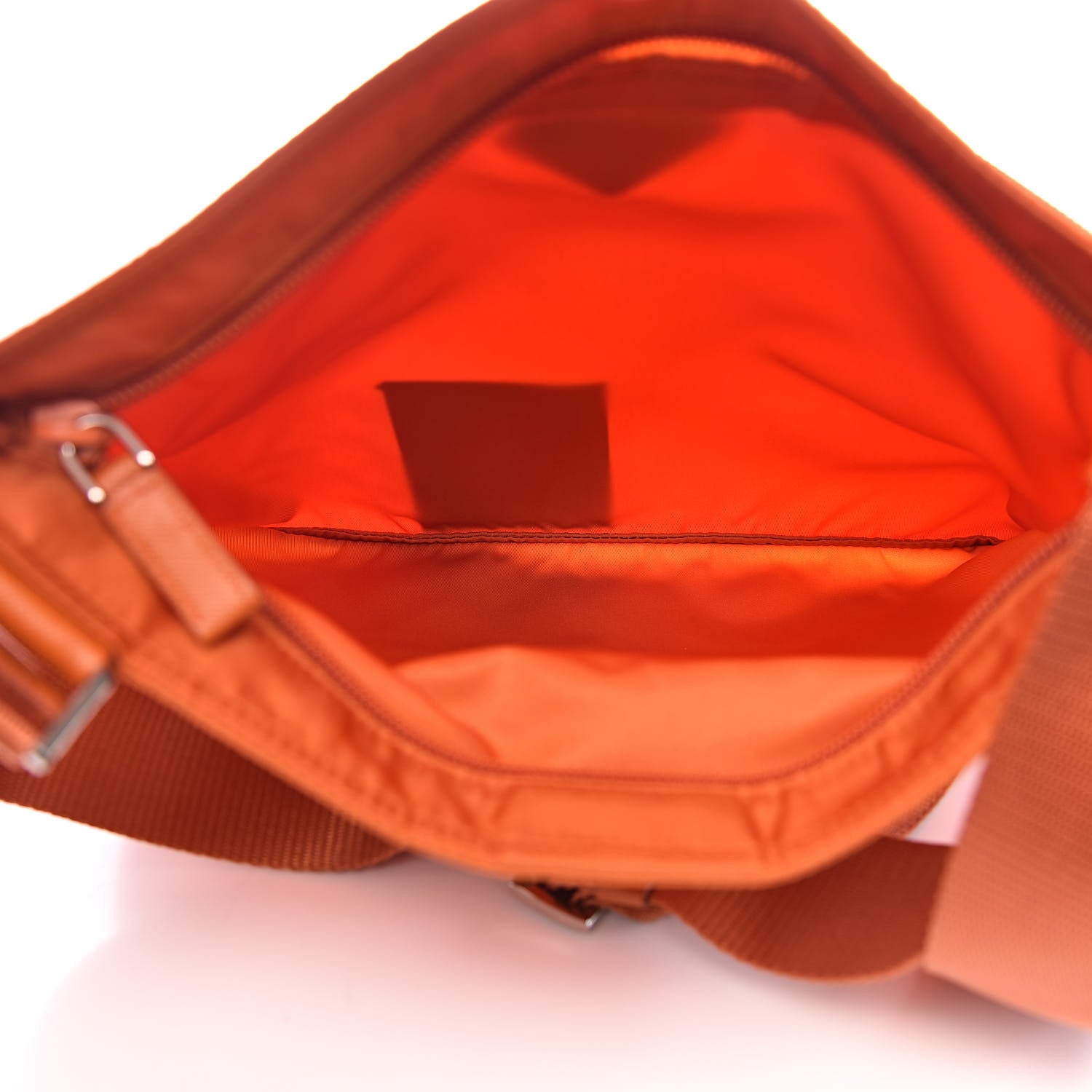Prada Nylon Vela Flat Messenger Bag Papaya 5 of 10