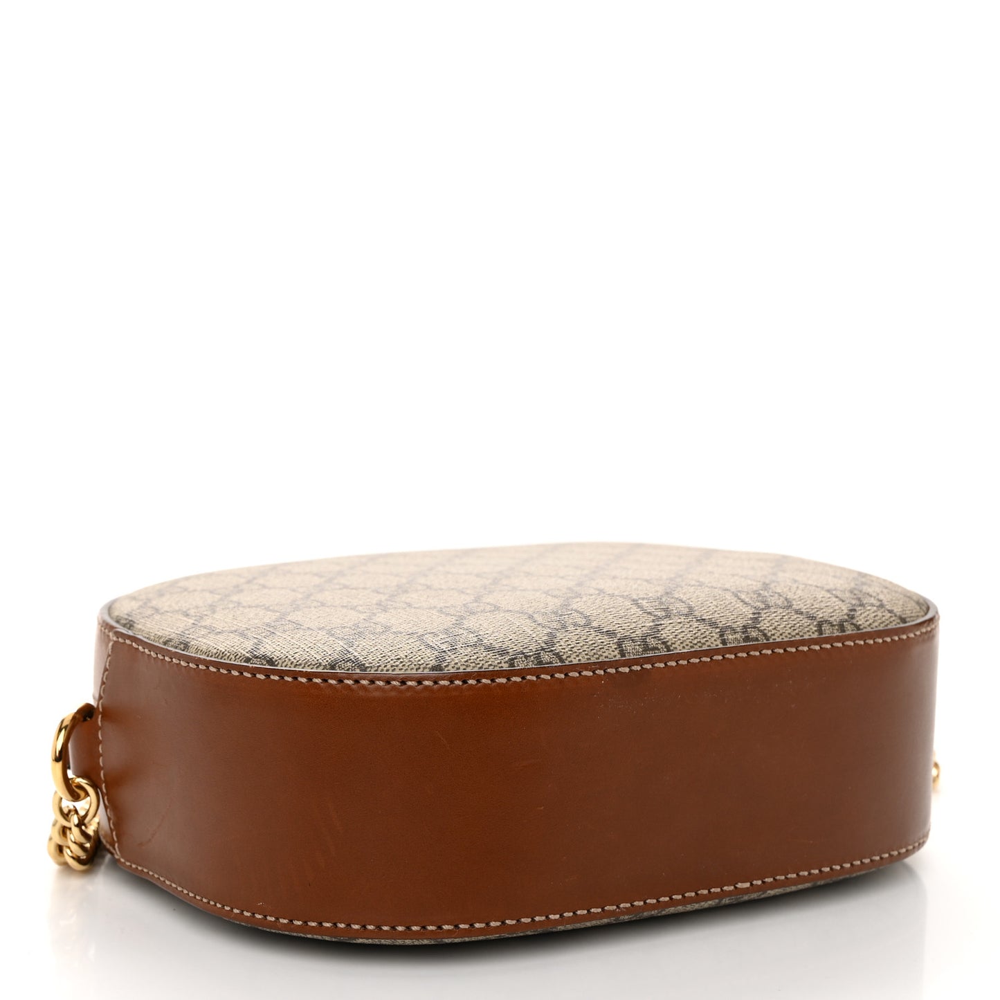 GG Supreme Monogram Cuoio Toscano Mini Chain Shoulder Bag Beige Ebony Cuir
