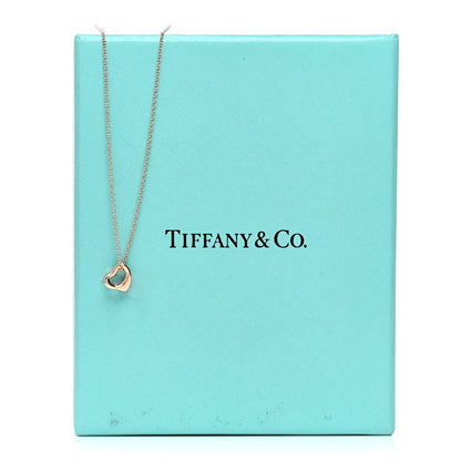 Tiffany 18K Rose Gold 7mm Elsa Peretti Open Heart Pendant Necklace 6 of 6