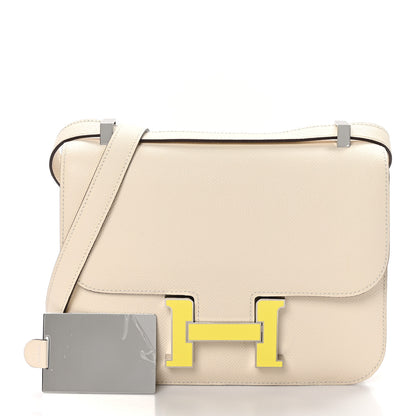 Hermes Epsom Enamel Constance 1-24 Nata Jaune Citron 3 of 11