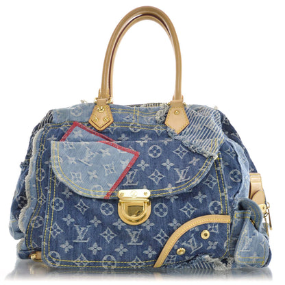 Louis Vuitton Denim Patchwork Bowly Blue 1 of 9