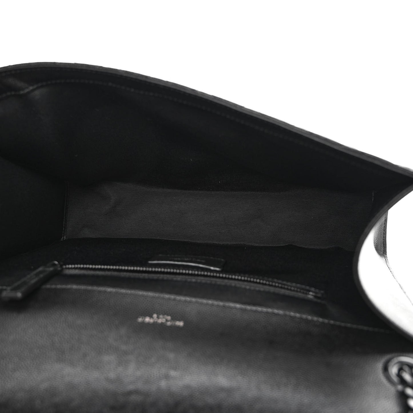 Grain De Poudre Textured Mixed Matelasse Large Triquilt Monogram Monochrome Satchel Black