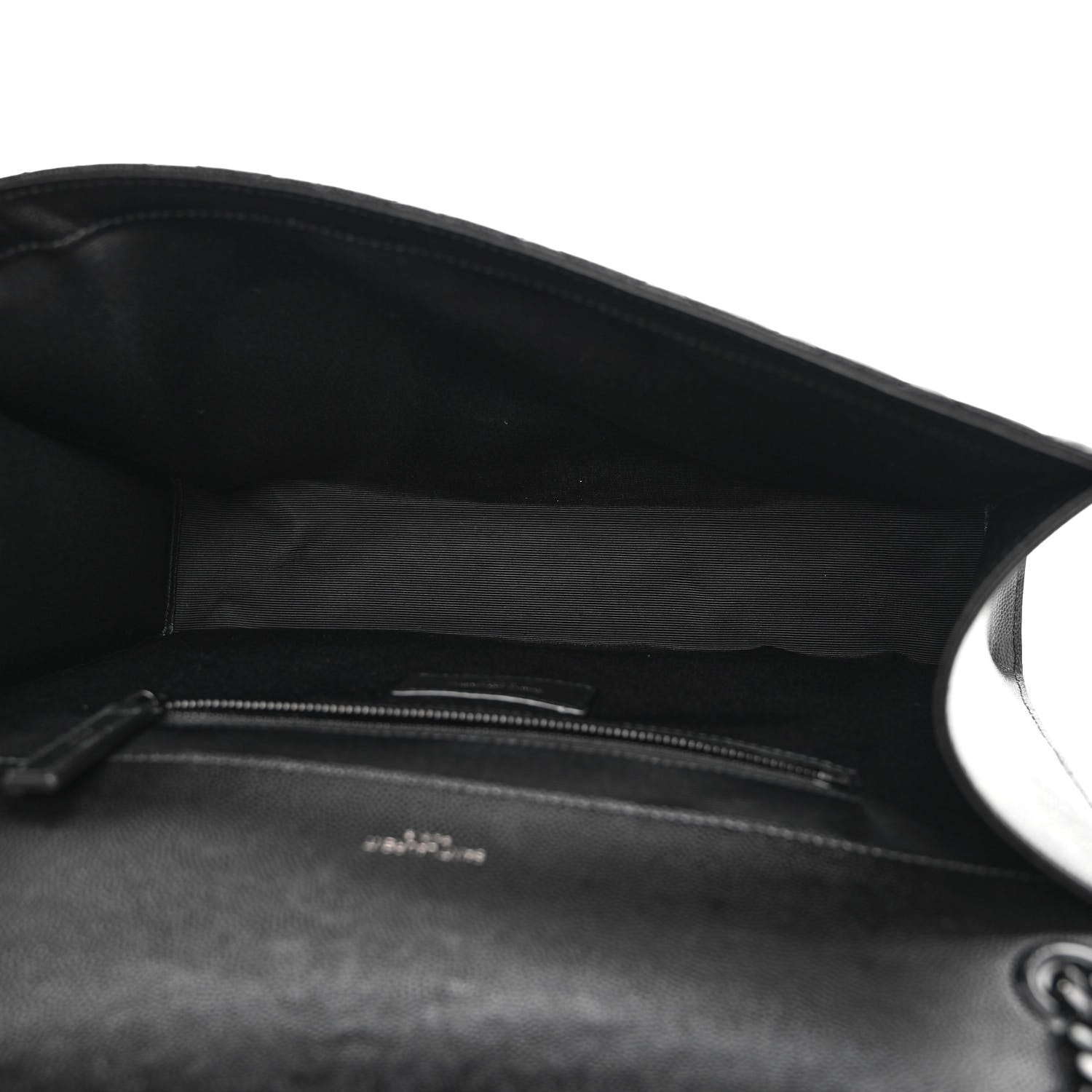 Saint Laurent Grain De Poudre Textured Mixed Matelasse Large Triquilt Monogram Monochrome Satchel Black 5 of 13