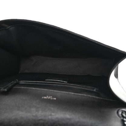 Saint Laurent Grain De Poudre Textured Mixed Matelasse Large Triquilt Monogram Monochrome Satchel Black 5 of 13