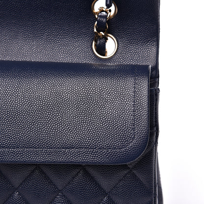 Chanel Caviar Quilted Medium Double Flap Navy 10 of 11