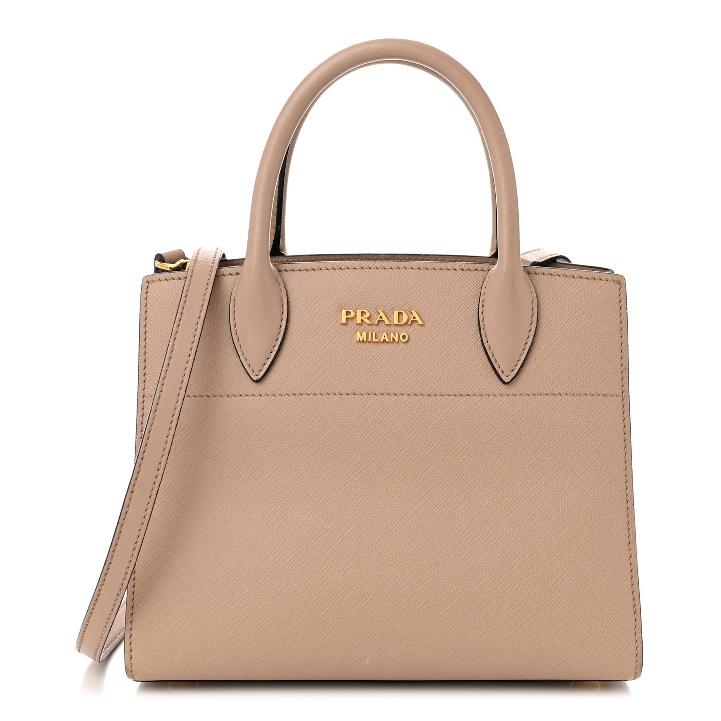 Saffiano City Calfskin Small Bibliotheque Top Handle Cammeo Granato